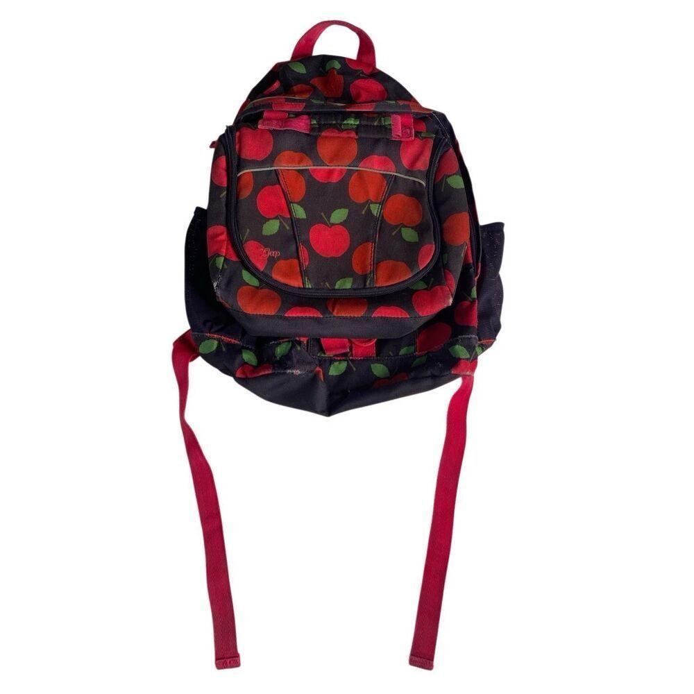 Gap Kids Apple Print Backpack School Bag Red Navy Bookbag Travel Bag Vacation